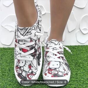 Sanrio White and Black Hello Kitty Sneakers